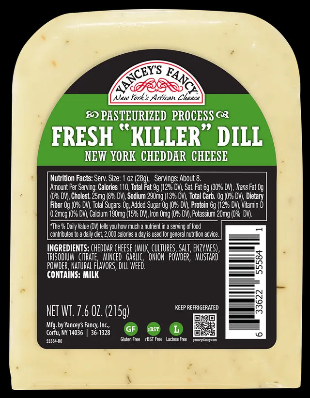 Yancey's Fancy Fresh Killer Dill Cheddar Cheese, 7.6 oz
