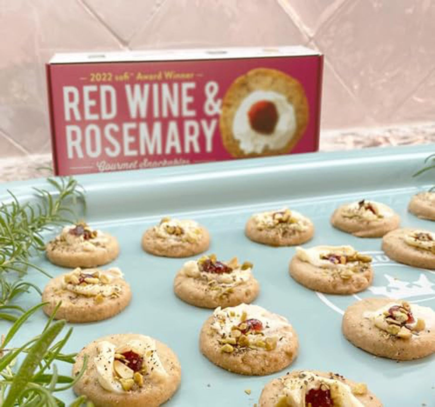 Gourmet Artisan Red Wine & Rosemary Crackers Snack Kit - 20 Count