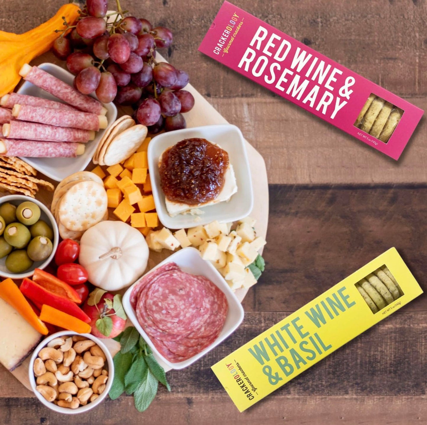 Gourmet Artisan Red Wine & Rosemary Crackers Snack Kit - 20 Count