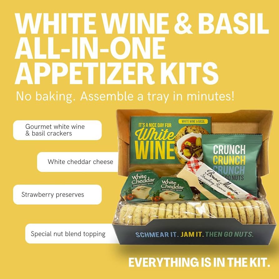 Gourmet Artisan White Wine & Basil Crackers Snack Kit - 20 Count