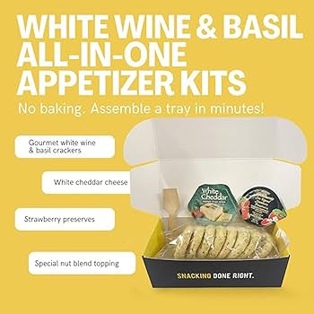 Gourmet Artisan White Wine & Basil Crackers Snack Kit - 20 Count