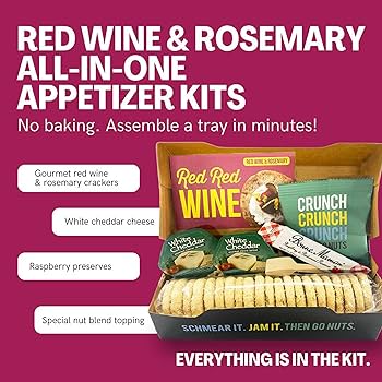 Gourmet Artisan Red Wine & Rosemary Crackers Snack Kit - 20 Count