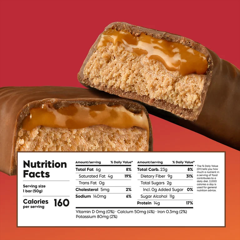 Nick's Protein Bars Chocolate Caramel - Low Carb Keto Friendly Snacks, No Added Sugar - Pack of 24