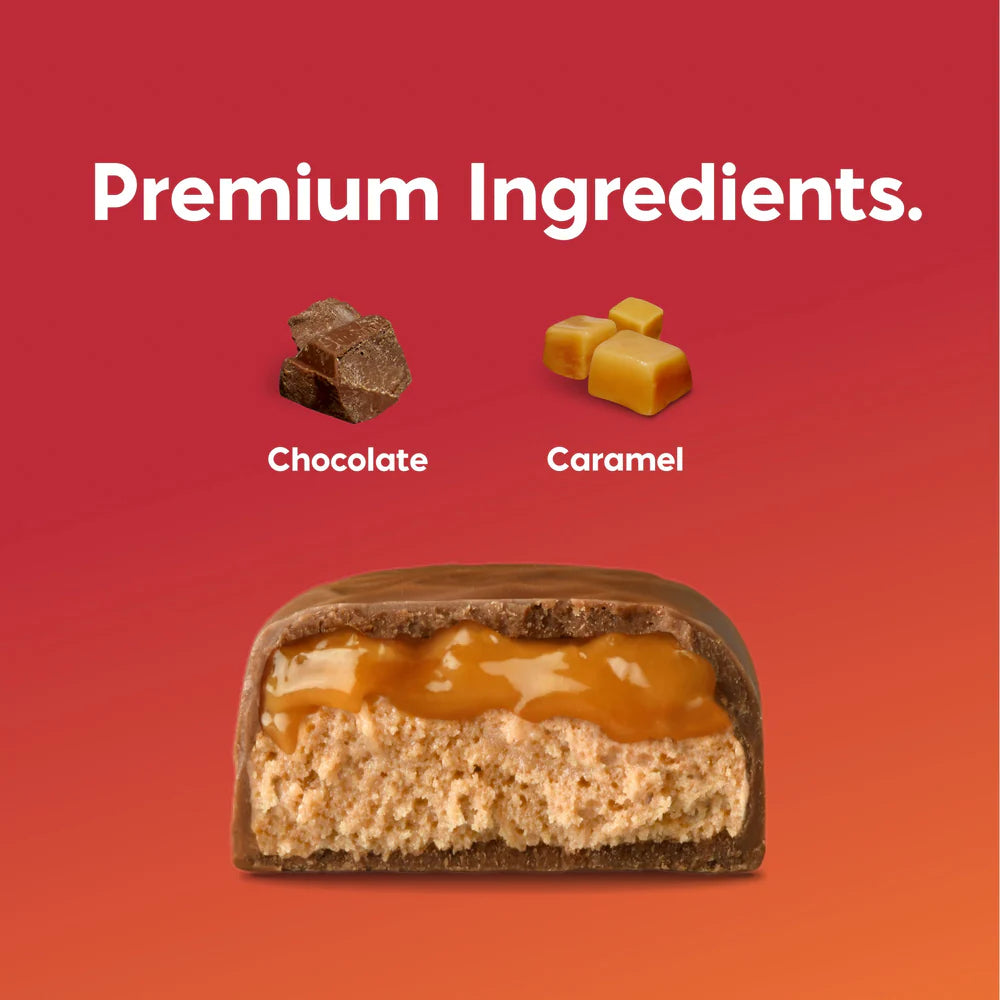 Nick's Protein Bars Chocolate Caramel - Low Carb Keto Friendly Snacks, No Added Sugar - Pack of 24