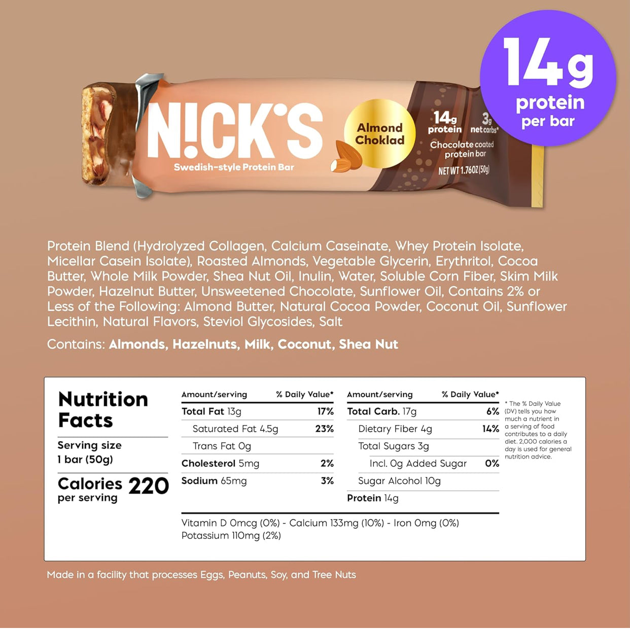 Nick's Protein Bars Gooey Bundle - Low Carb Keto Friendly Snacks No Added Sugar - 3 x 12 Packs