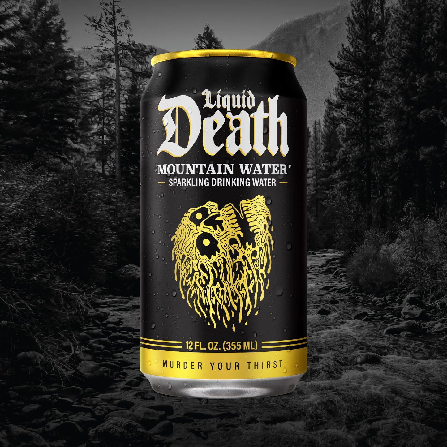 Liquid Death, Sparkling Mountain Water, Real Mountain Source, Natural Minerals & Electrolytes - 12 Pack - 12 oz Cans
