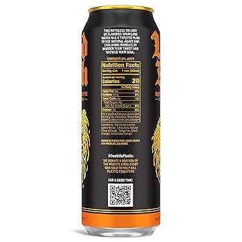 Liquid Death, Squeezed to Death, Orange-Flavored Sparkling Water, Low Calorie & No Artificial Sweeteners Real Mountain Source, Natural Minerals & Electrolytes - 8 Pack - 19 oz King Cans