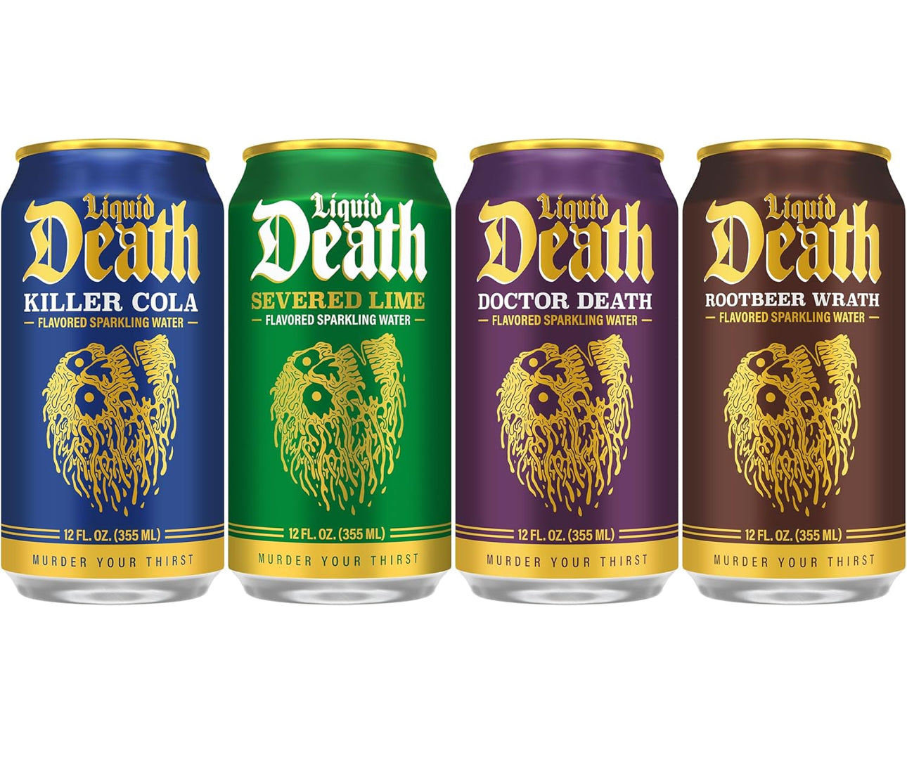 Liquid Death, Soda Flavored Sparkling Water Variety Pack - 12 Pack - 12 oz Cans