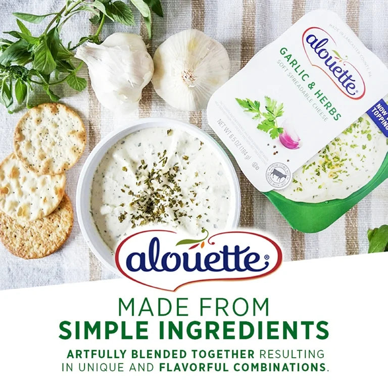 Alouette Garlic and Herb Spreadable Cheese - 4.5 lb - 2/Case