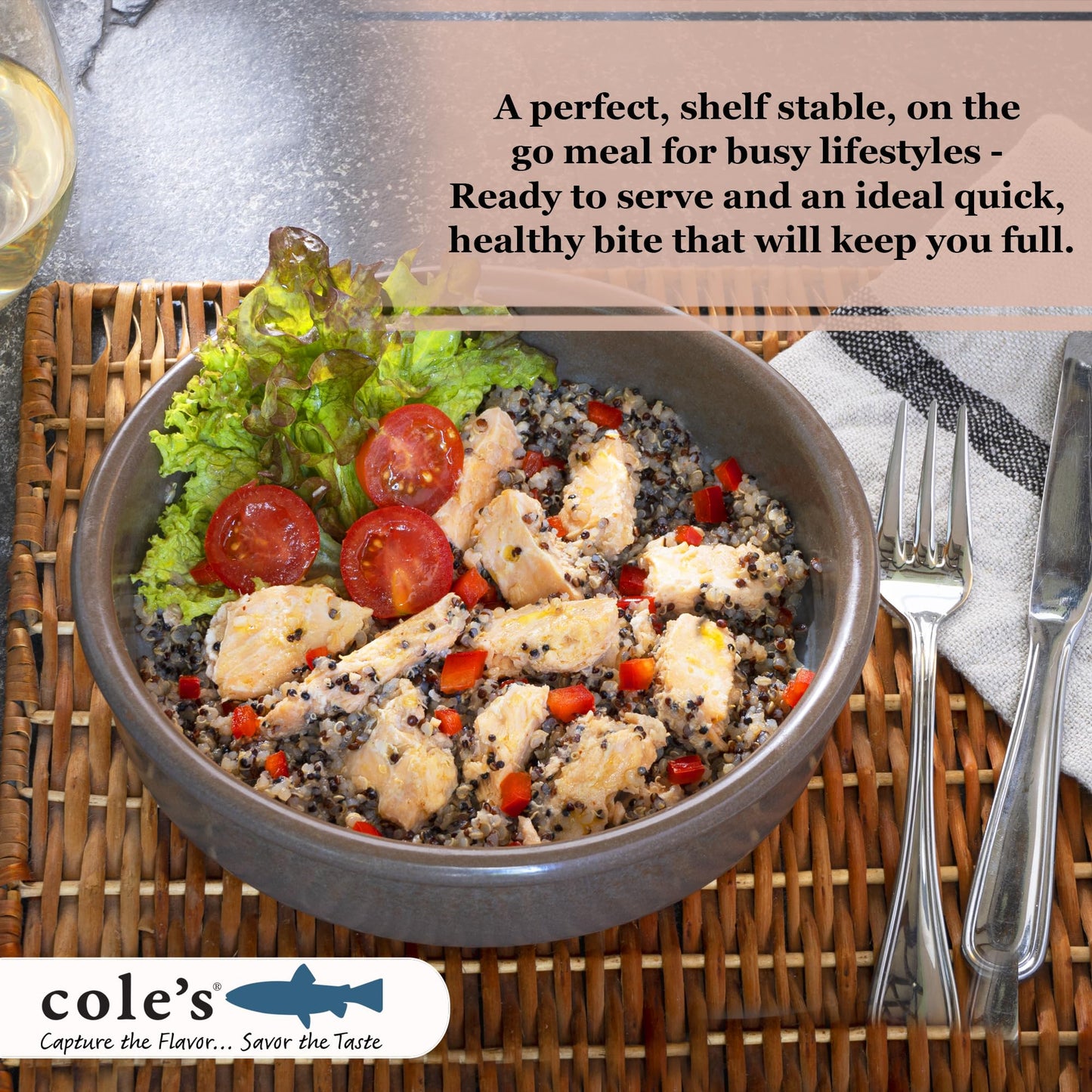COLE’S Open & Eat Meals Variety Pack - Hand-Packed Smoked Salmon & Trout with Quinoa & Vegetables