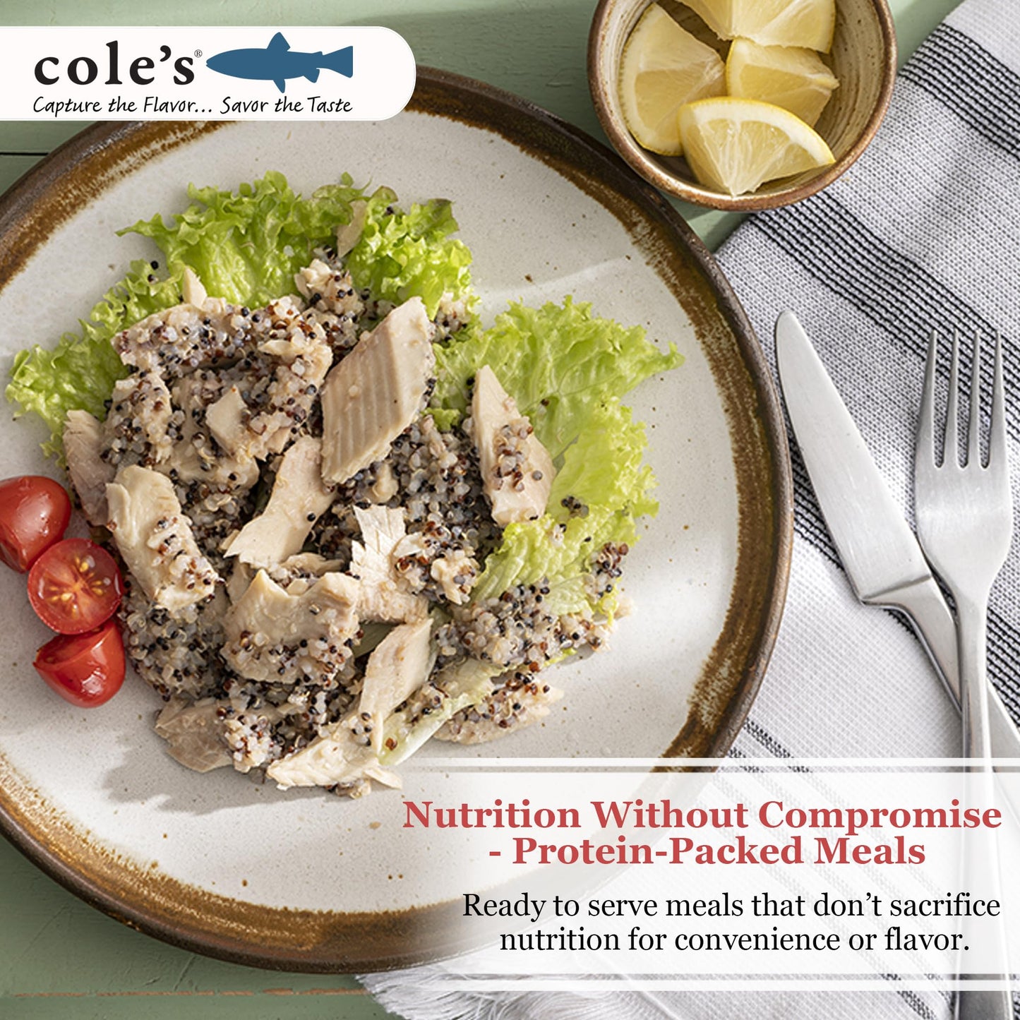 COLE’S Open & Eat Meals Variety Pack - Hand-Packed Smoked Salmon & Trout with Quinoa & Vegetables