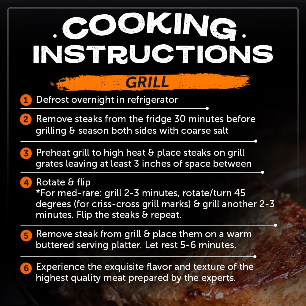 Grumpy Butcher 4 Ribeye Steaks - 14 oz each - Prime Steak House Quality Ribeye Steak Meat