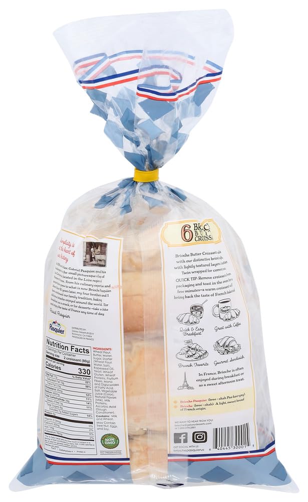 Brioche Pasquier - Authentic French Butter Croissants, 8.5 oz - Pack of 2