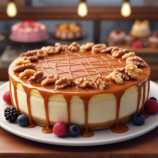 ANDY ANAND HOMEMADE STYLE SUGAR FREE CARAMEL WALNUT CAKE 9", KETO