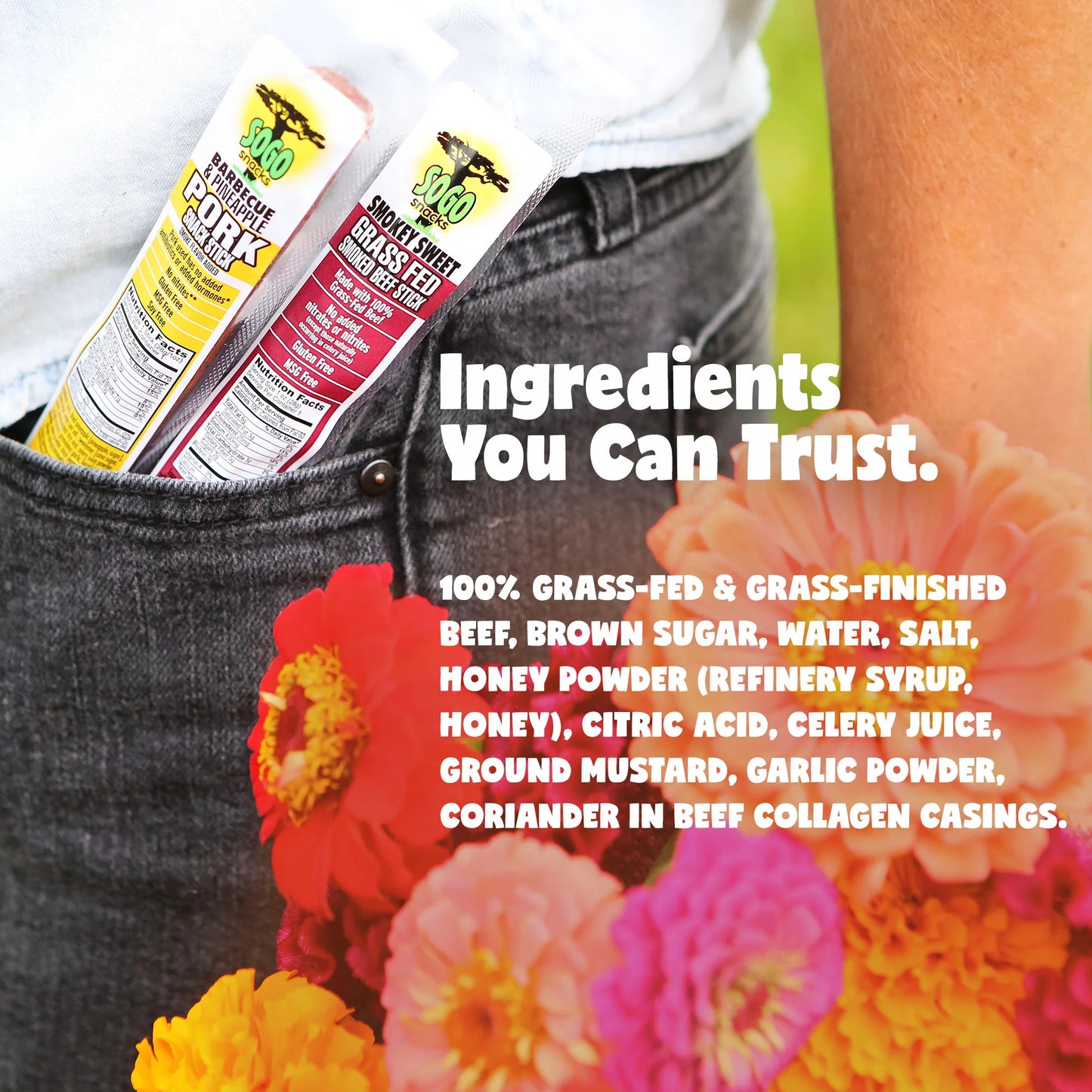 Sogo 100% Free-Range Turkey Variety Flavors Meat Sticks - No Sugar, Gluten Free, No Nitrates, MSG Free, 1 oz - Pack of 24