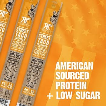 Righteous Felon Street Taco 100% Pork Meat Sticks | High Protein, Low Carb, Keto, Gluten Free, Craft Beef, Turkey, Pork - Pack of 10