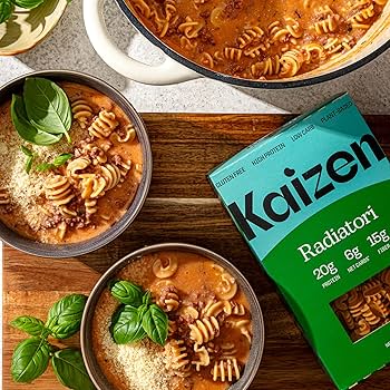 Kaizen Low Carb Radiatori Pasta - High Protein (20g), Keto Friendly, Gluten-Free, Grain Free, Kosher, Plant-Based - Pack of 2