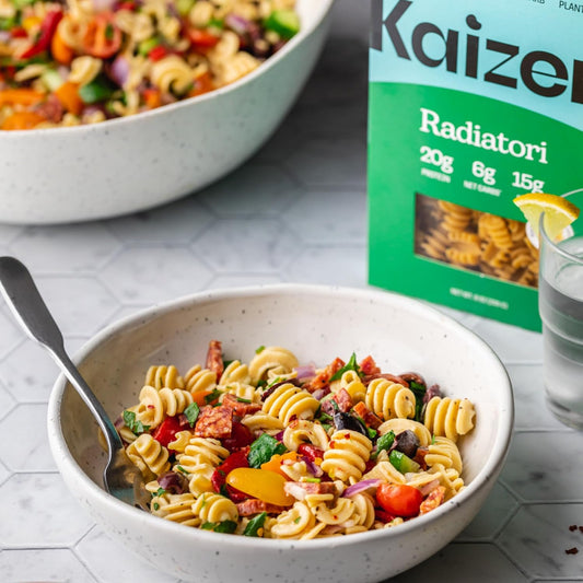 Kaizen Low Carb Radiatori Pasta - High Protein (20g), Keto Friendly, Gluten-Free, Grain Free, Kosher, Plant-Based - Pack of 2
