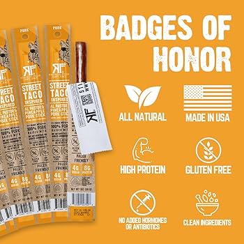 Righteous Felon Street Taco 100% Pork Meat Sticks | High Protein, Low Carb, Keto, Gluten Free, Craft Beef, Turkey, Pork - Pack of 10