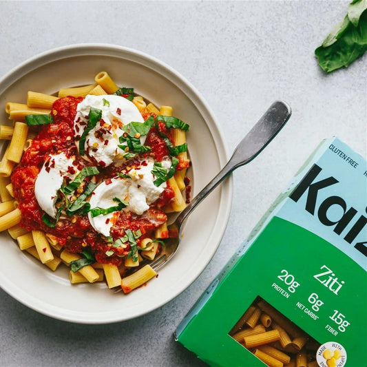 Kaizen Low Carb Ziti Pasta - High Protein (20g), Keto Friendly, Gluten-Free, Grain Free, Kosher, Plant-Based - Pack of 2