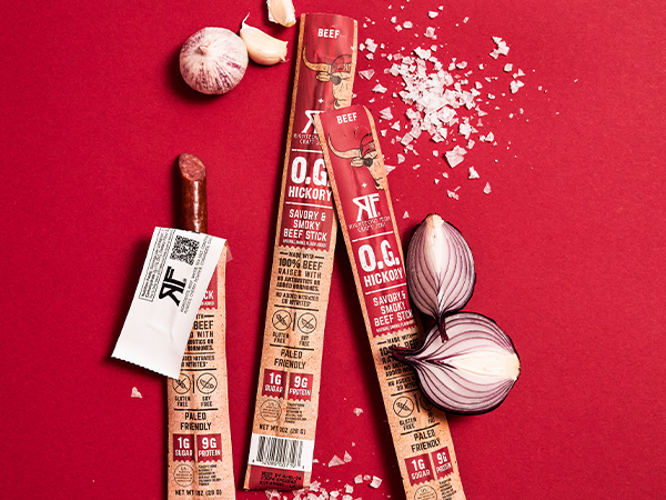 Righteous Felon OG Hickory 100% Beef Meat Sticks | High Protein, Low Carb, Keto, Gluten Free, Craft Beef, Turkey, Pork - Pack of 24