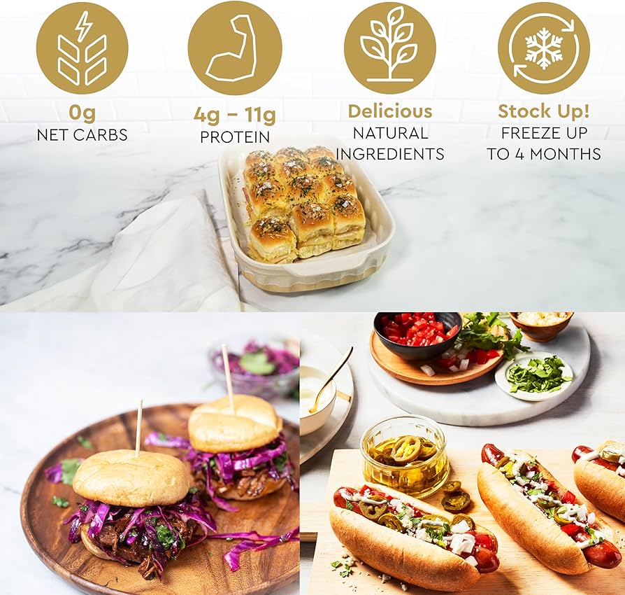 Hero Bread Party Sidekick Bundle — 0g Net Carb Hawaiian Rolls and 0g Net Carb, Hamburger Buns, & Hot Dog Buns | 0g Sugar, High Fiber
