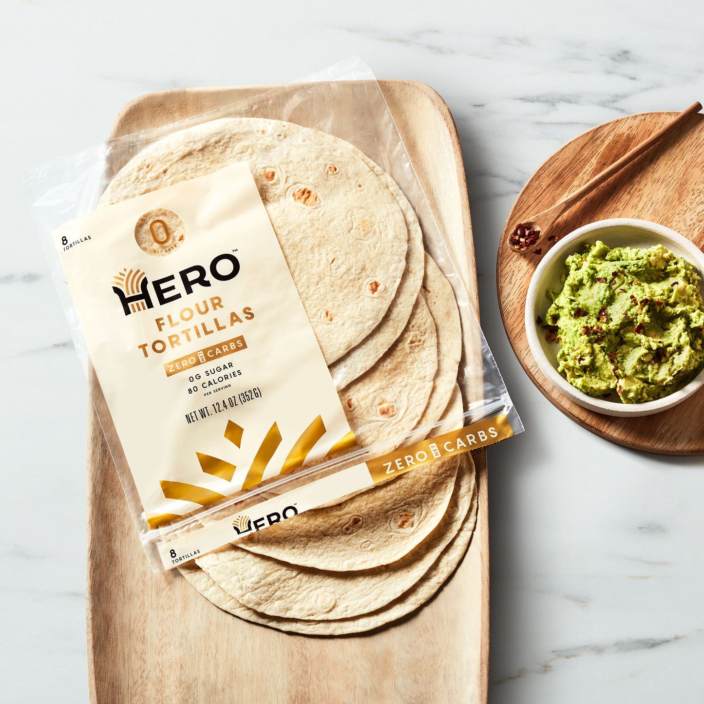 Hero Flour Tortilla - Delicious Tortilla Wraps | Soft Net Low Carb Tortillas | High Fiber, 1g Net Carbs - 4 Packs of 6