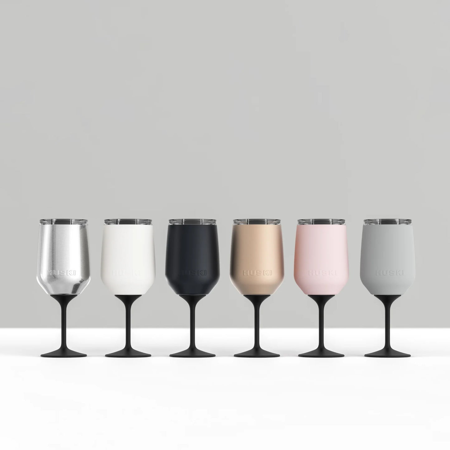 Huski Wine Tumbler 2.0 - Award-winning Design with Detachable Stem, Premium Stainless Steel Wine Glass with Lid - Powder Pink