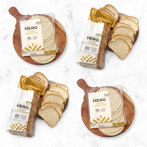 Hero Favorites Bundle — 0g Net Carb White Bread, 1g Net Carb Flour Tortilla | 0g Sugar, High Fiber