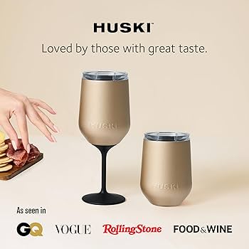 Huski Wine Tumbler 2.0 - Award-winning Design with Detachable Stem, Premium Stainless Steel Wine Glass with Lid - Powder Pink