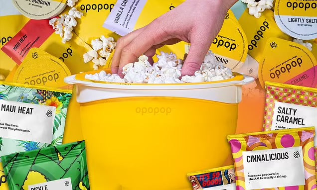 Opopop Gluten Free, Non-GMO Microwave Popcorn Starter Kit - Gourmet Popcorn Kit, Collapsible Silicone Popcorn Popper, Popcorn Maker - Pack of 4