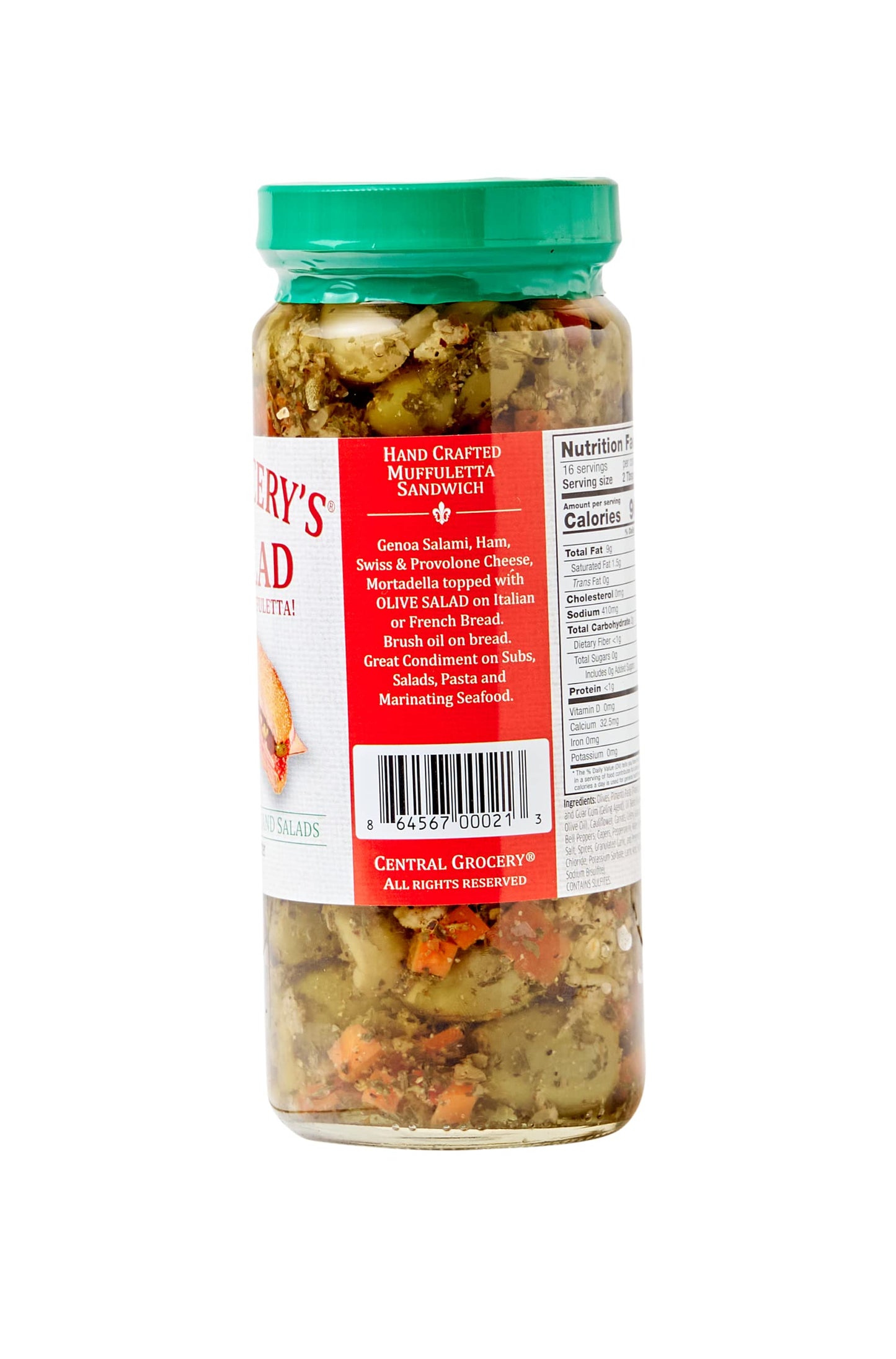 Central Grocery Olive Salad - 16 oz - Pack of 2 - Perfect for Muffulettas, Sandwiches