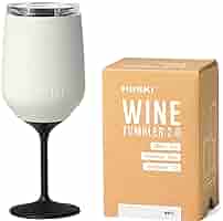 Huski Wine Tumbler 2.0 - Award-winning Design with Detachable Stem, Premium Stainless Steel Wine Glass with Lid - White