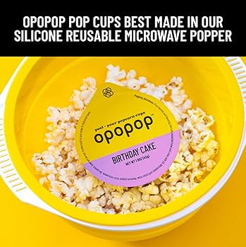 Opopop Gluten Free, Non-GMO Microwave Popcorn Starter Kit - Gourmet Popcorn Kit, Collapsible Silicone Popcorn Popper, Popcorn Maker - Pack of 4