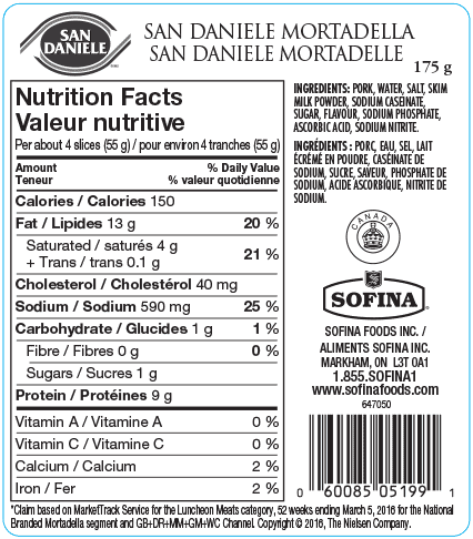 San Daniele Mortadella - Half Cut - Approx. 5.5 lb