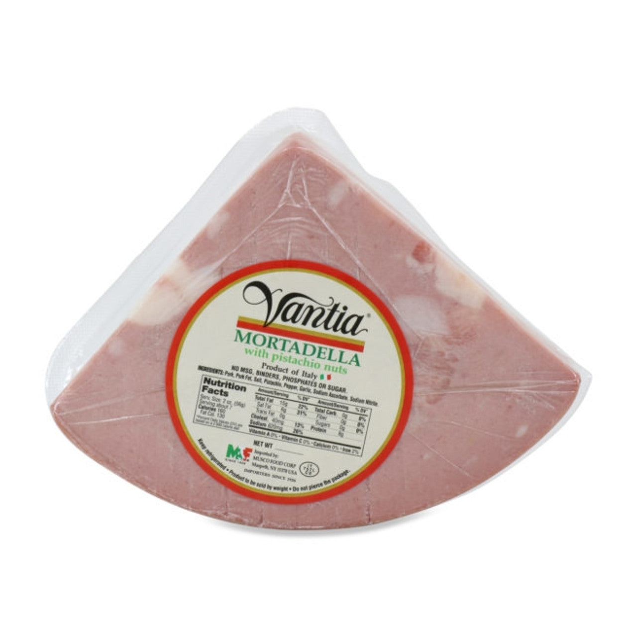 Vantia Imported Mortadella with Pistachios - 12 oz - Triangle Cut