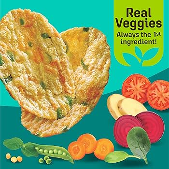 Breton Veggie Crisps Sea Salt - Popped not Fried Crisps, Made with Real Vegetables, Light and Crispy Gluten Free Chips - Pack of 12