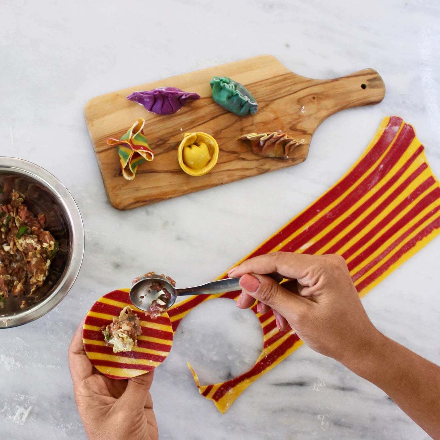 Gourmet Artisan DIY Dumpling Kit - including Ingredients, Dumpling Rolling Pin and Dumpling Cutter, Makes 80 Homemade Dumplings