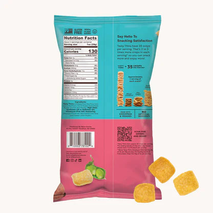 BIENA Tasty Thins Veggie Crisps - Low-Calorie Veggie Chips, Variety Pack, 4 oz Bags - Hawaiian BBQ, Himalayan Pink Salt, & Nacho - Pack of 6