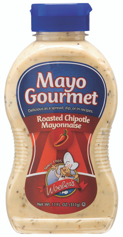 Woeber’s Mayonnaise, Roasted Chipotle, 11 oz Bottles - Gluten Free - Pack of 2