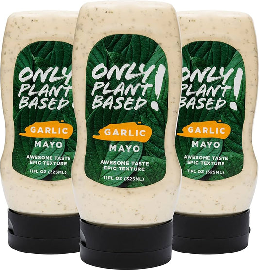 Only Plant Based Vegan Garlic Mayonnaise, 11 oz Squeeze Bottles - Pack of 6