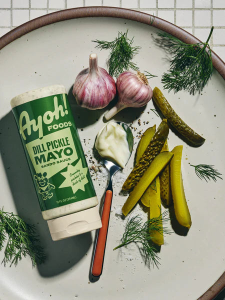 Ayoh Foods, Mayo Gone Wild, Dill Pickle  - Made by Molly Baz, 12 oz Bottles - Pack of 2