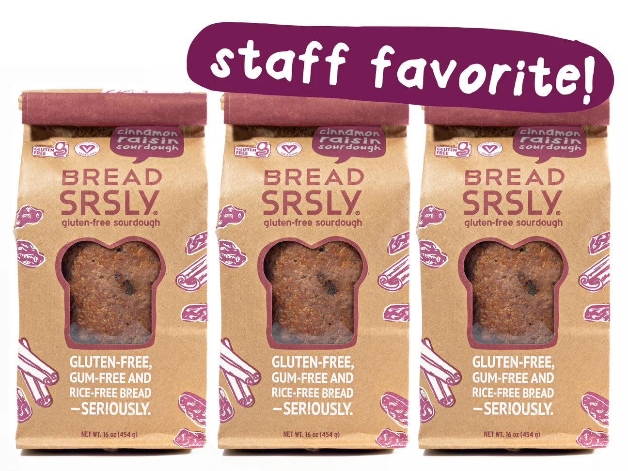Cinnamon Raisin Gluten Free Sourdough Bread Loaf - Pack of 3