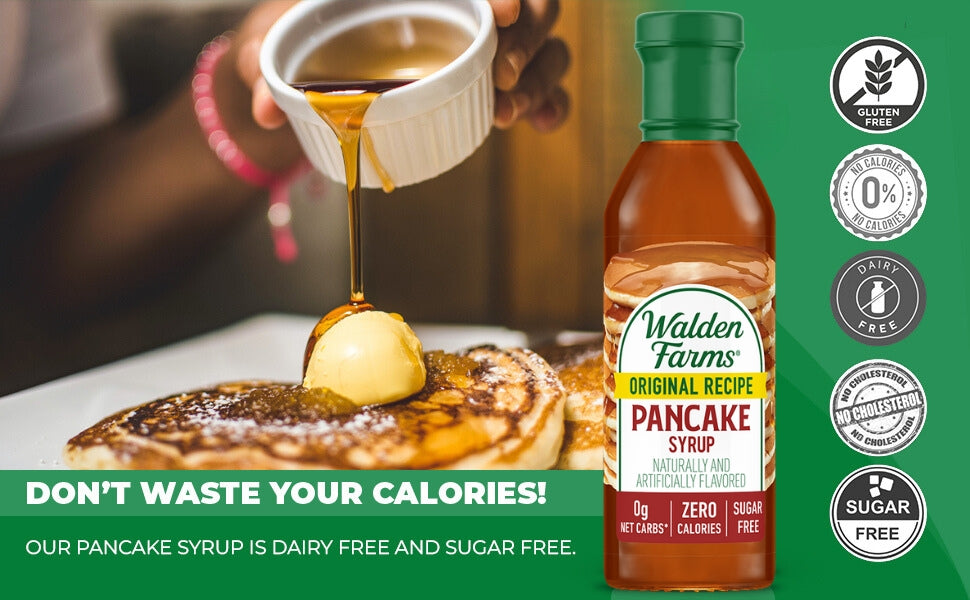 Walden Farms Pancake Syrup - Zero Calorie, Sugar-Free, Keto-Friendly, Low Carb, Gluten-Free, Vegan Maple Syrup Substitute for Pancakes, Waffles, French Toast, 12 oz - Pack of 2