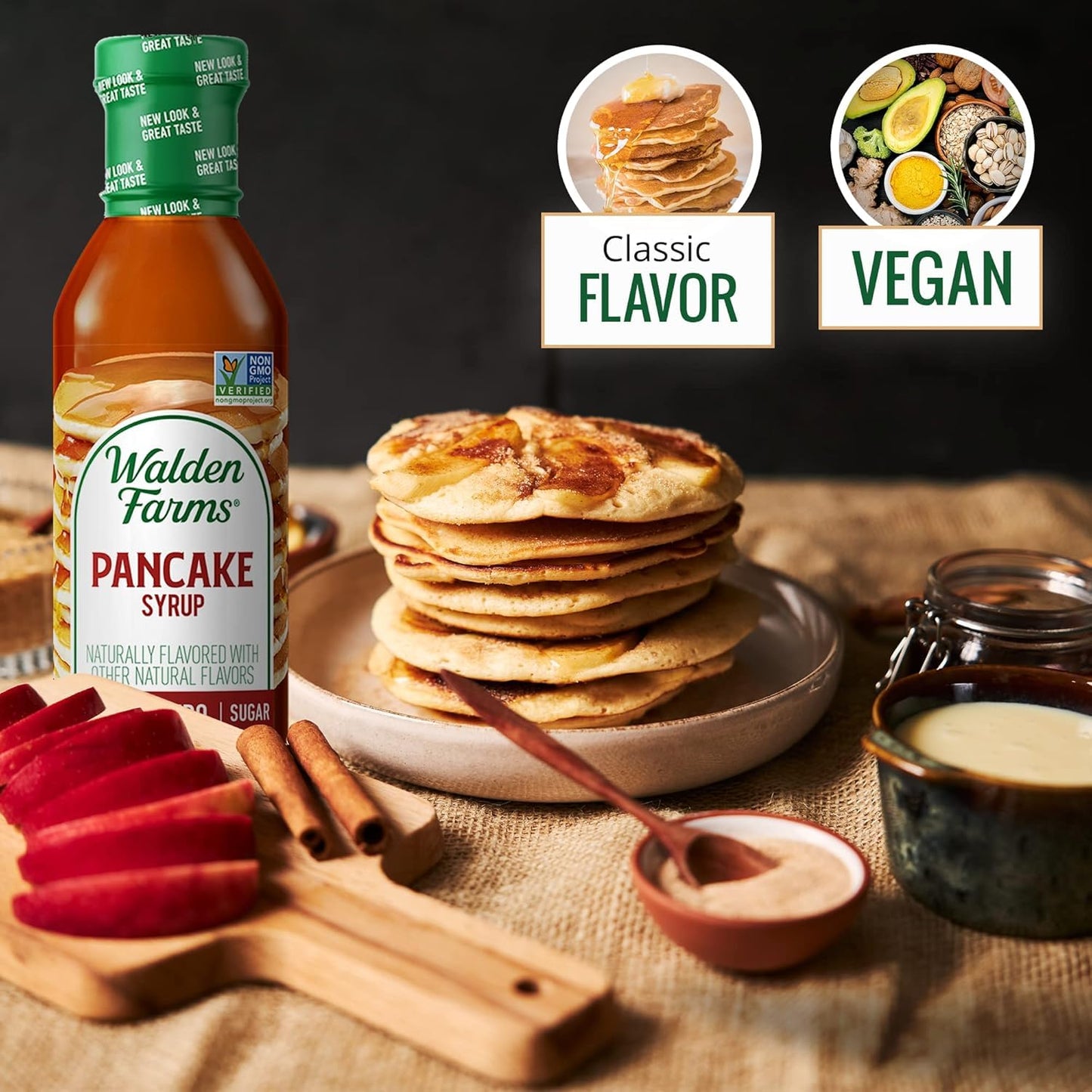 Walden Farms Pancake Syrup - Zero Calorie, Sugar-Free, Keto-Friendly, Low Carb, Gluten-Free, Vegan Maple Syrup Substitute for Pancakes, Waffles, French Toast, 12 oz - Pack of 2