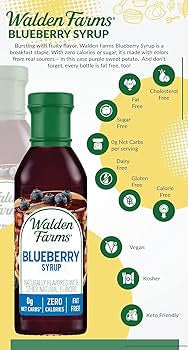 Walden Farms Blueberry Syrup - Sugar-Free, Calorie-Free, Low Carb, Keto-Friendly, Gluten-Free, Vegan Blueberry Syrup Alternative for Pancakes, Yogurt, Smoothies, 12 oz - Pack of 2