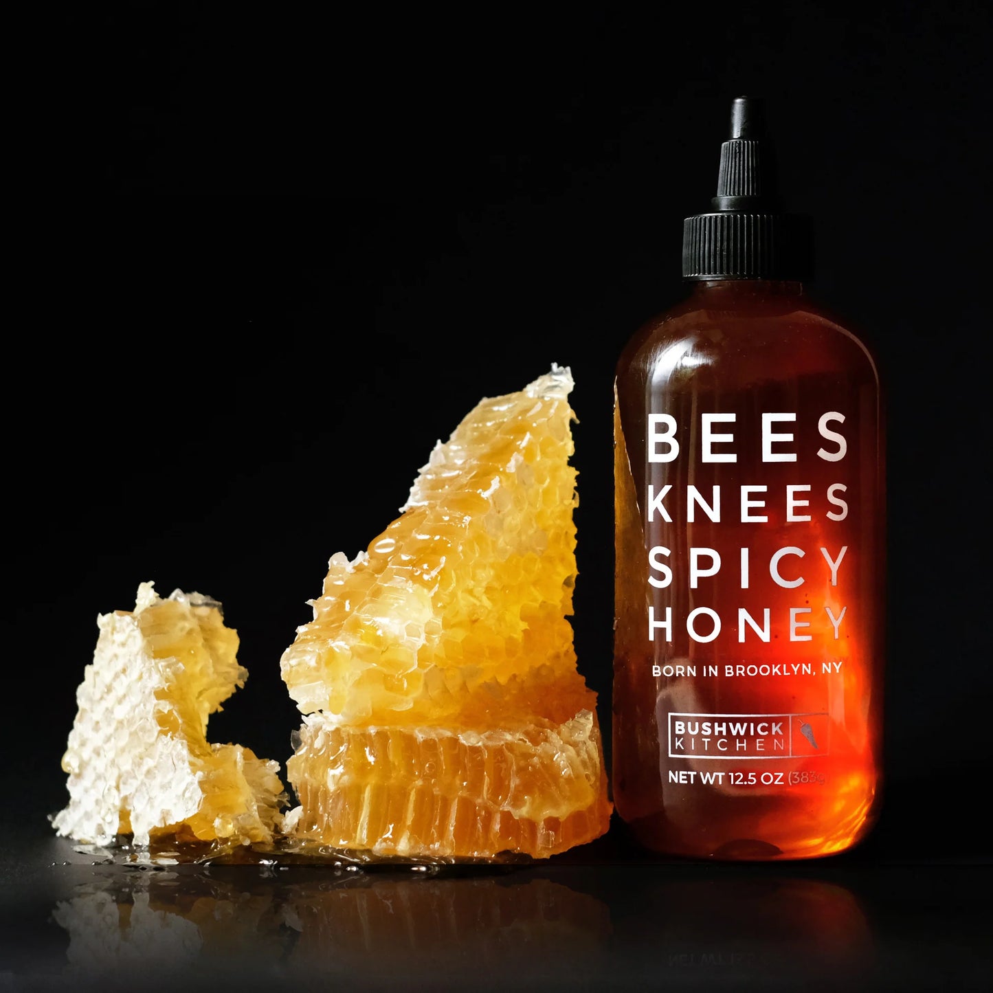 Our Favorite Hot Honey Variety Collection - Mikes Hot Honey, Momofuku Hot Honey Chili Crunch, Bushwick Kitchen Bees Knees Spicy Honey and Red Clay Peach Infused Hot Honey - Pack of 4