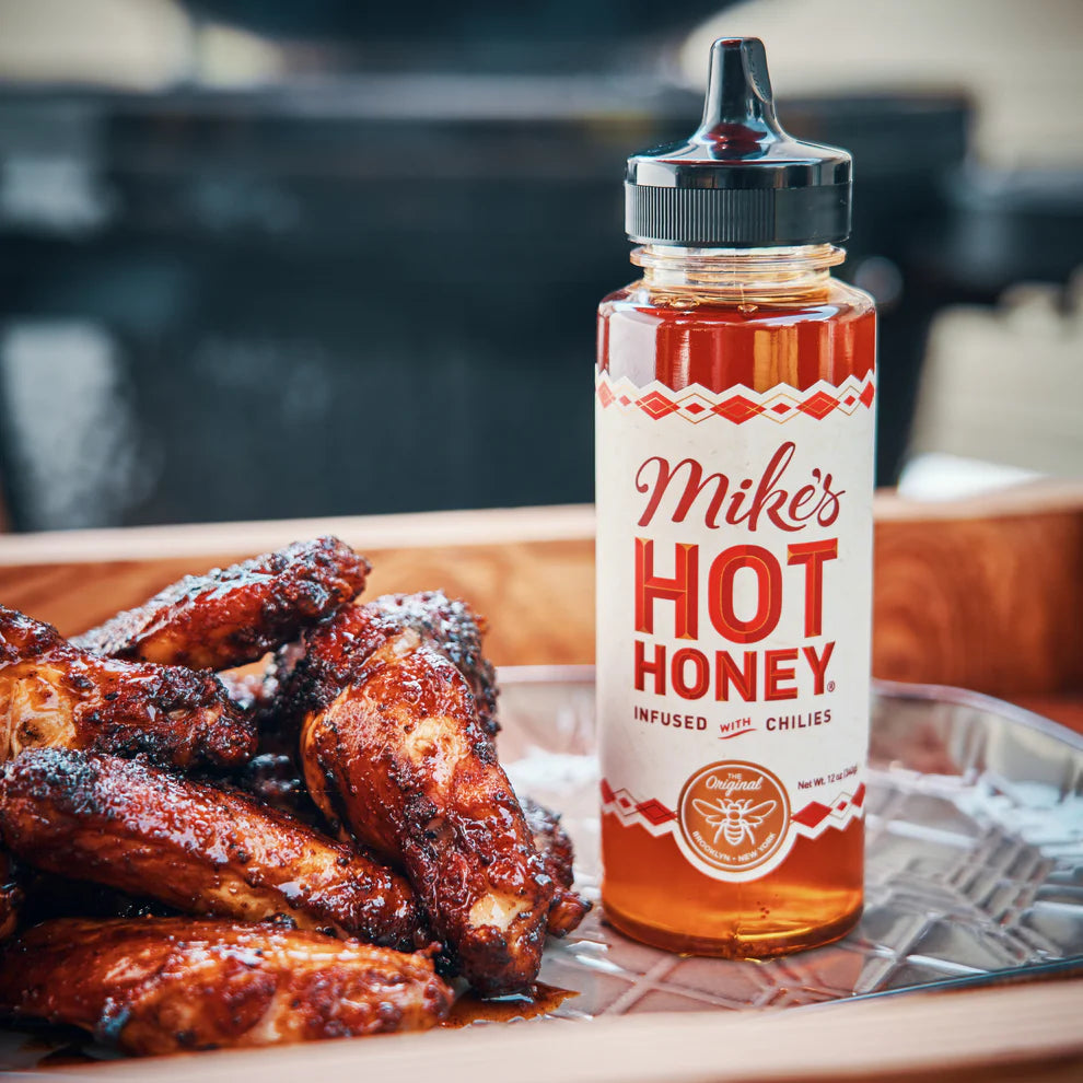 Our Favorite Hot Honey Variety Collection - Mikes Hot Honey, Momofuku Hot Honey Chili Crunch, Bushwick Kitchen Bees Knees Spicy Honey and Red Clay Peach Infused Hot Honey - Pack of 4
