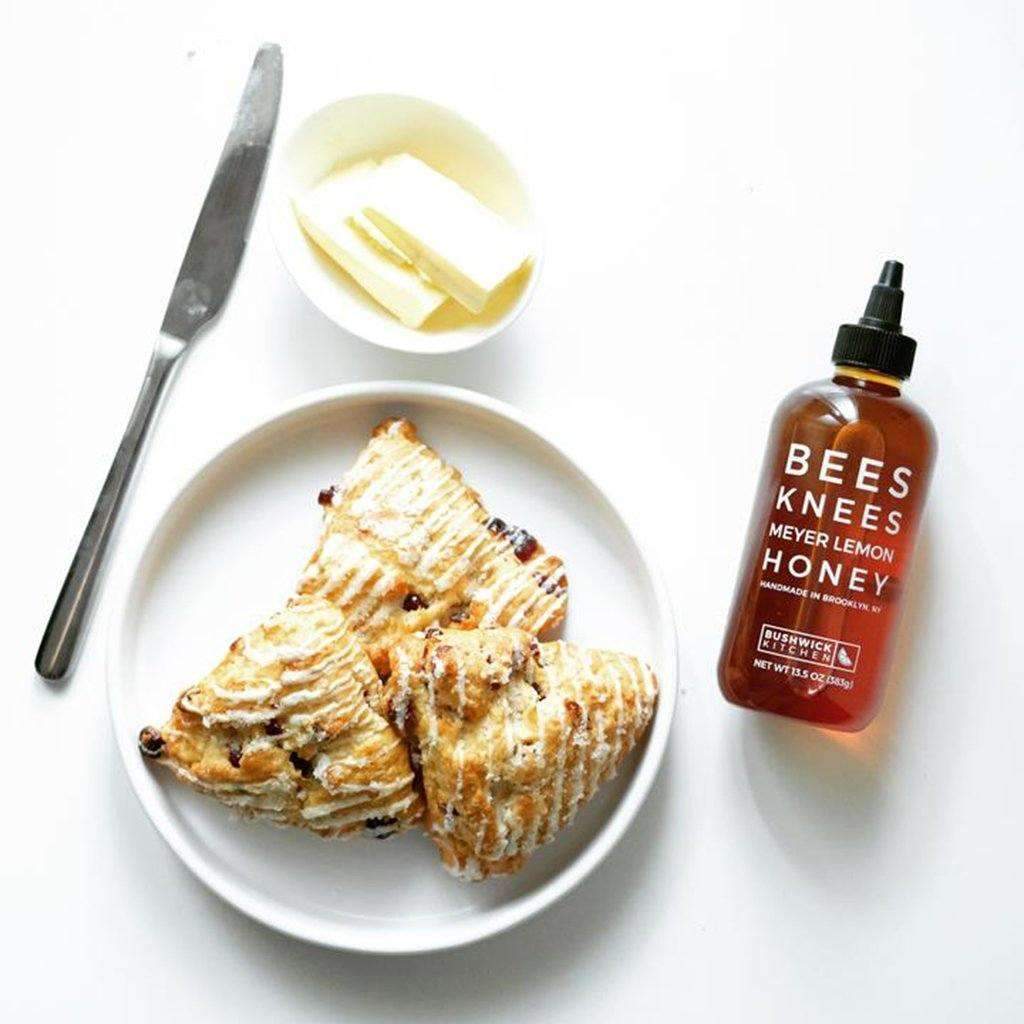 Bushwick Kitchen Bees Knees Honey Variety, Bushwick Kitchen Tea Towel Gift Box - Spicy Honey, Meyer Lemon Honey, Salted Honey Sauces