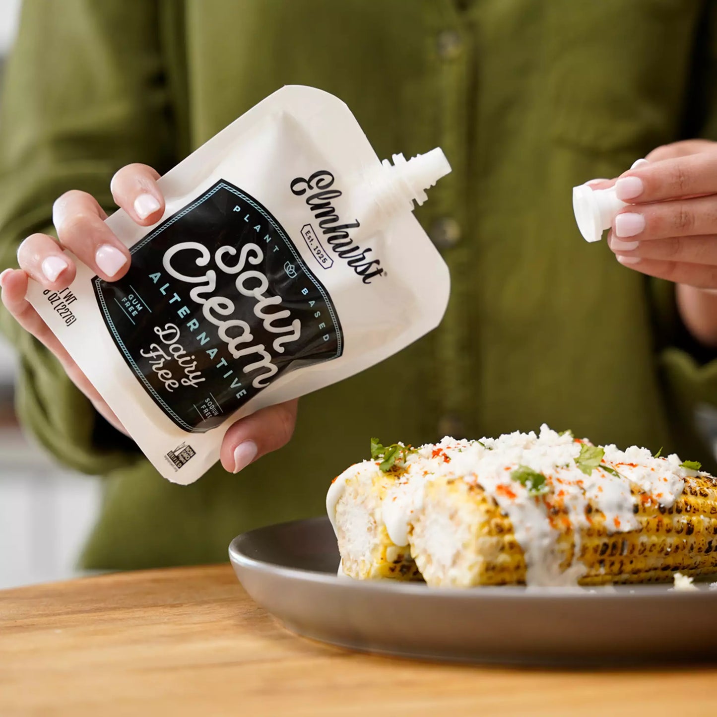 Elmhurst Dairy Free Sour Cream, 8 oz - Pack of 2